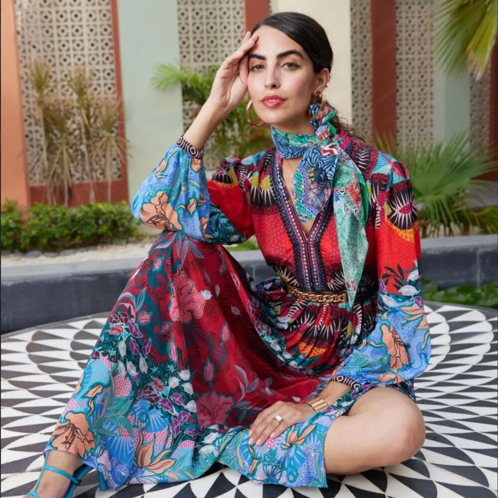 Anthropologie x Bhanuni by Jyoti Patterned Maxi Dress Size 4